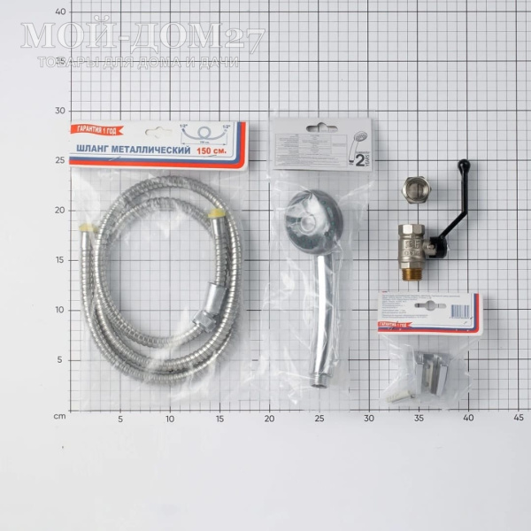 Комплект для душа из крана и лейки с гибким шлангом | Мой-Дом27 | Полноценный комплект позволяющий комфортно принимать дачный душ